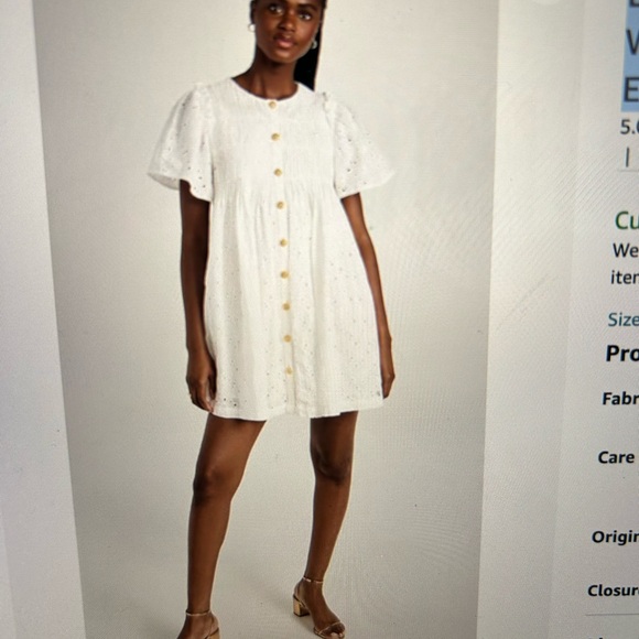 NWOT English Factory White Eyelet Dress - Picture 5 of 12